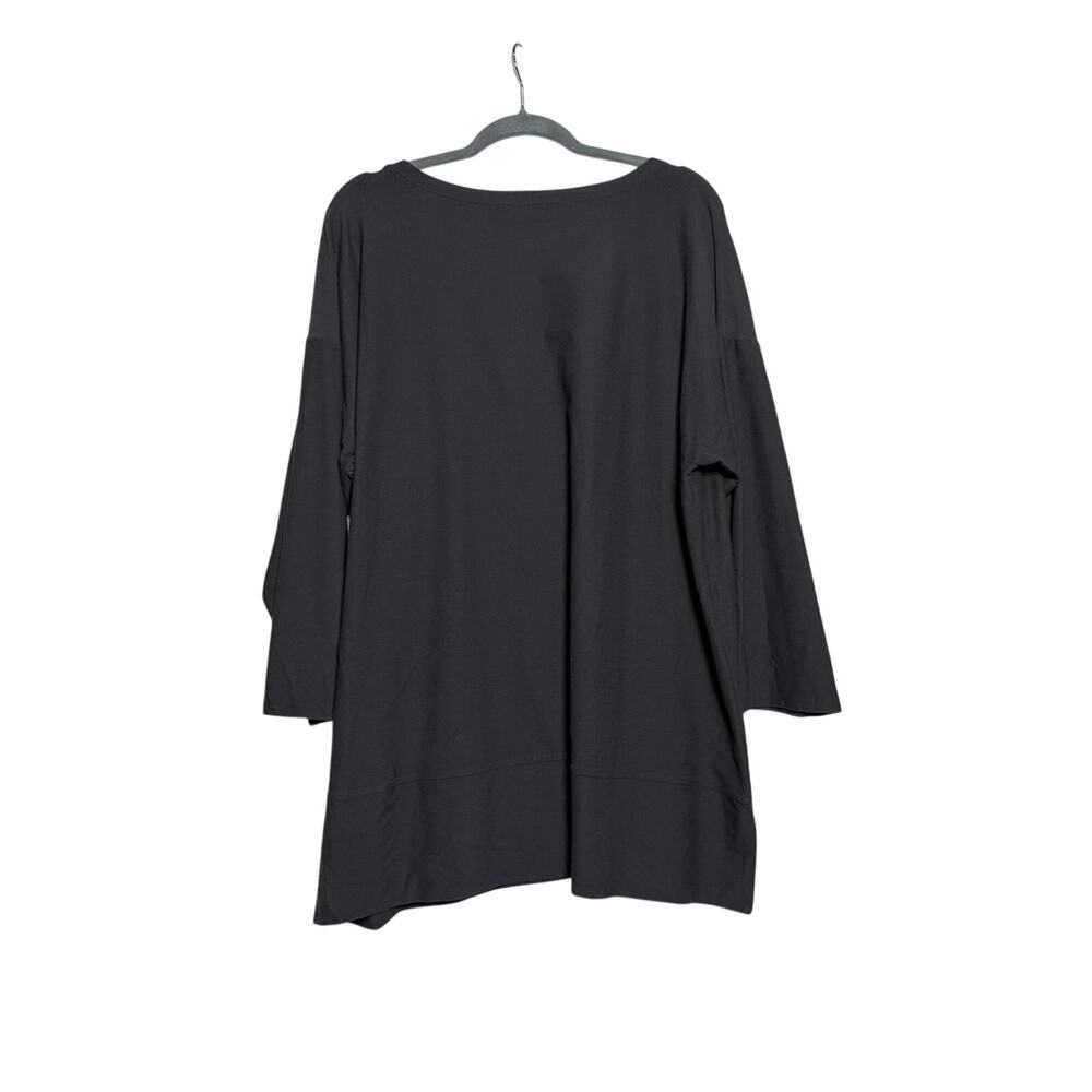 Eileen Fisher Shirt Womens XL Gray 3/4 Sleeve Viscose Blend - Picture 2 of 7
